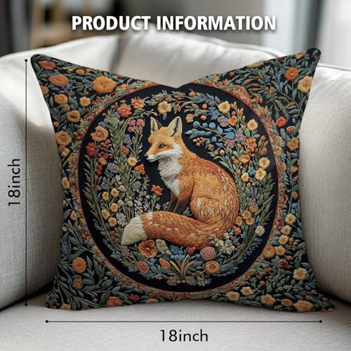 William Morris Abstract Vintage Floral Velvet Fox Design Throw Pillow Covers Home Decor