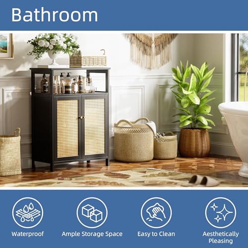Rattan Bathroom Storage Cabinet