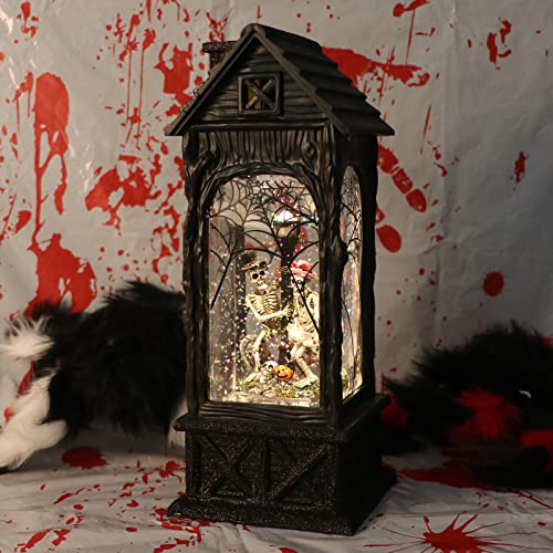 Halloween Snow Globe Lantern Ghost Projection Lamp with 6H Timer