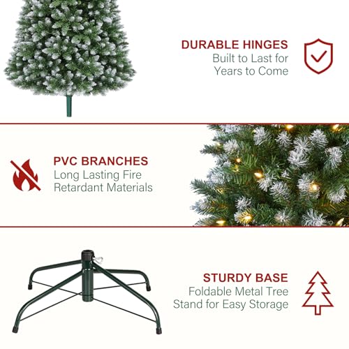 7.5 ft Partially Flocked Christmas Tree with 1