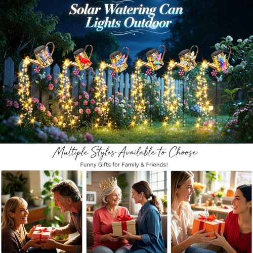 Solar Watering Can Lights Outdoor Garden Decor Gifts for Women Mom Grandma