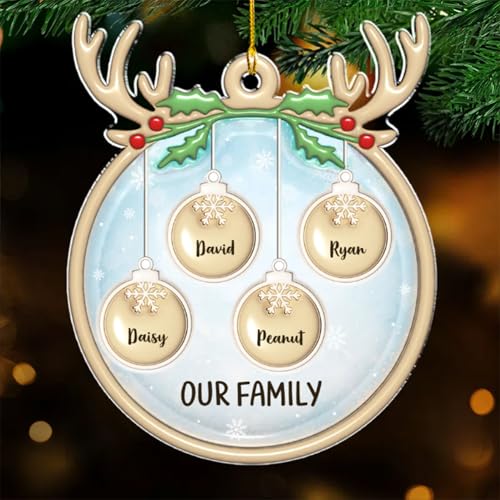 Family Charm Personalized 3D Inflated Effect Acrylic Ornament