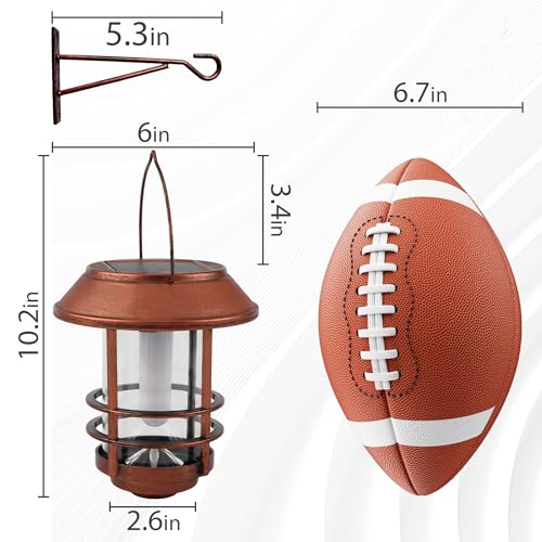 Solar Lanterns Outdoor Waterproof Flickering Flame 2 Pack Red Bronze (2 Count)
