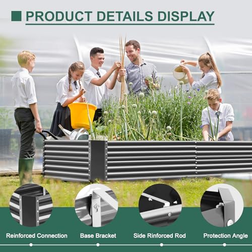 8x4x3ft Rectangular Galvanized Raised Garden Beds