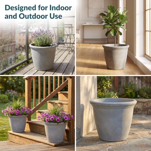 Sunnydaze Anjelica 15.25'' Large Plastic Planter Pot for Plants