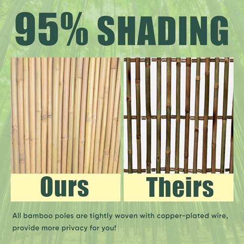 6Ft High x 8 Ft Long x 0.7In D Bamboos Screen (48 Sq Ft)