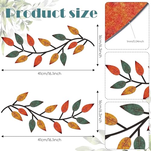 2 Pcs Metal Leaf Wall Art Vine Branch Decor (2 Count)