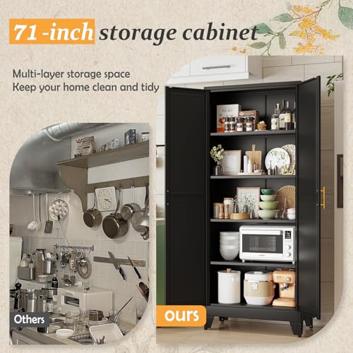 Black Pantry Storage Cabinet