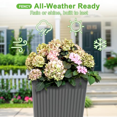 Set of 2 Tall Planters for Outdoor Plants (2 Count)