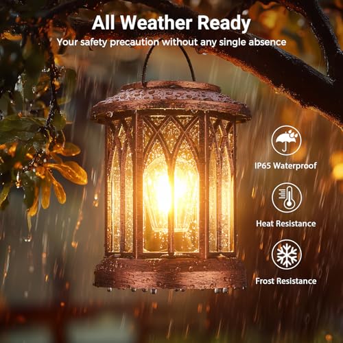 Solar Lanterns Outdoor Hanging 2 Pack
