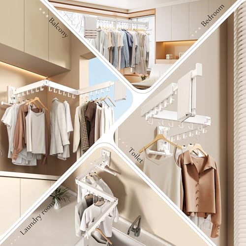 Wall Mounted Collapsible Clothes Drying Rack
