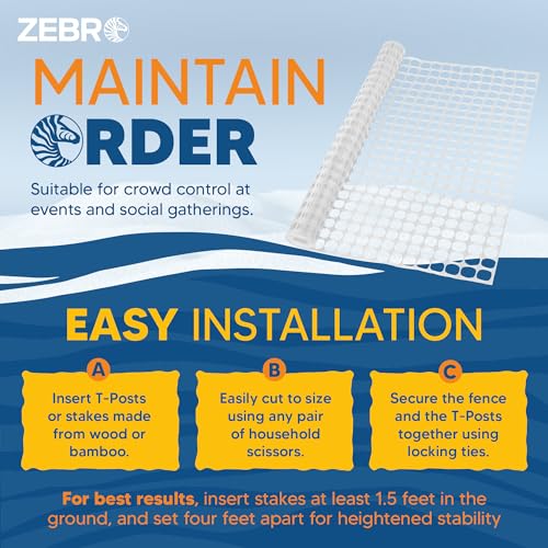 4' x 100' White Plastic Garden Fence Roll (100 Foot)