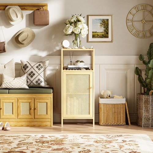 Bathroom Storage Cabinet Rattan