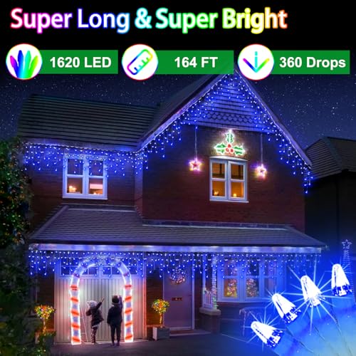 1620 LED 164ft 360 Drops Christmas Lights