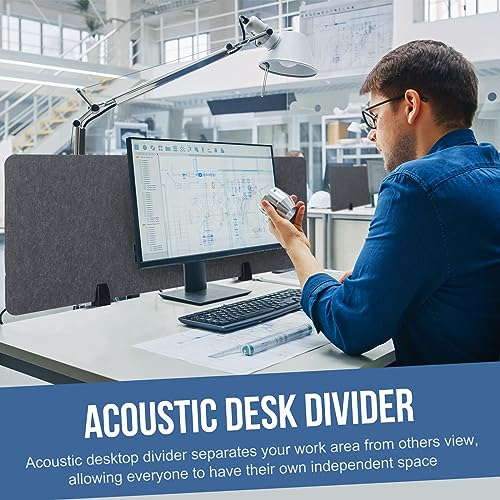 4 Pack Acoustic Desk Divider Soundproof Desk Privacy Panel Freestanding Partitions Sound Absorbing Divider for Office Reduce Noise and Visual Distractions 47.3" x 16"