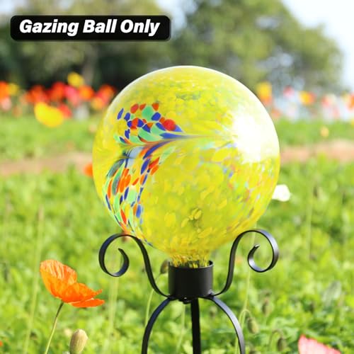 10" Gazing Ball Glass Reflective Garden Globe for Outdoor Decor