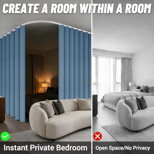 Room Divider Curtain Sets with Flexible Ceiling Track