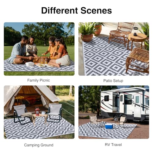 Outdoor Rug 4x6 ft Waterproof Reversible Mat
