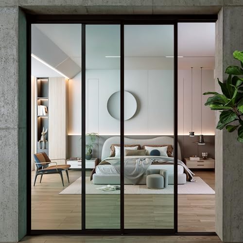 Glass Room Divider and Sliding Glass Closet Doors