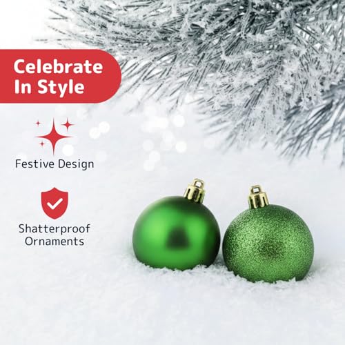 36 Pieces Green Christmas Ornaments Set