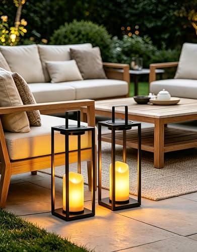 Solar Lanterns Outdoor Waterproof 2 Pack (2 Count)