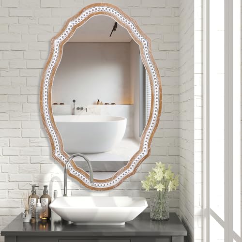 36x24 Inch Rustic Farmhouse Oval Mirror