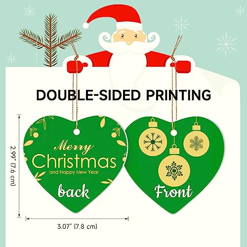 Personalized Christmas Ornaments 2025 Ceramic Custom Picture Text Hanging Ornament Customized Christmas Tree Decorations Keepsake Gift for Family Couples Xmas Tree Home Decor