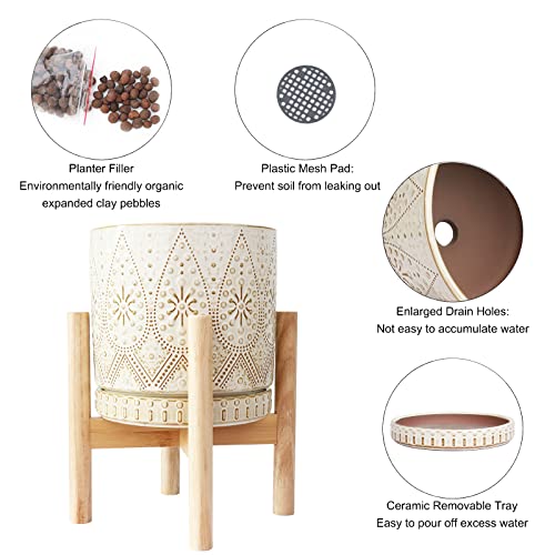 8 Inch Plant Pot with Stand