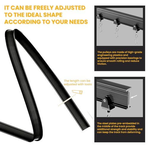 Room Divider Curtain Sets with Flexible Ceiling Track