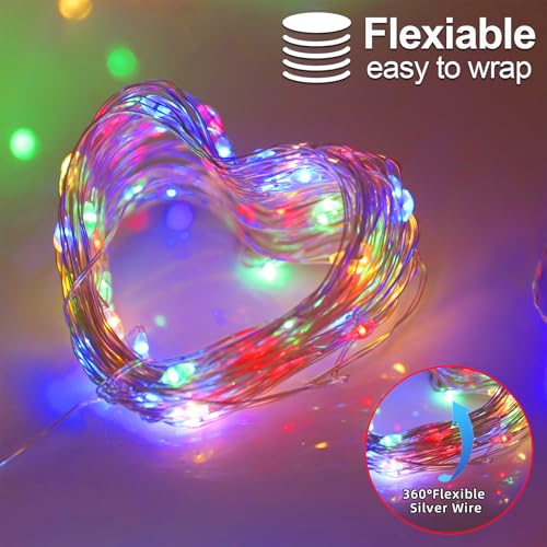 Christmas Multicolor Fairy String Lights Battery Operated Powered (33 Foot)