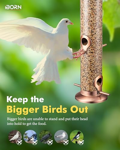 Bird Feeders for Outdoors 15" 4 Ports Chew