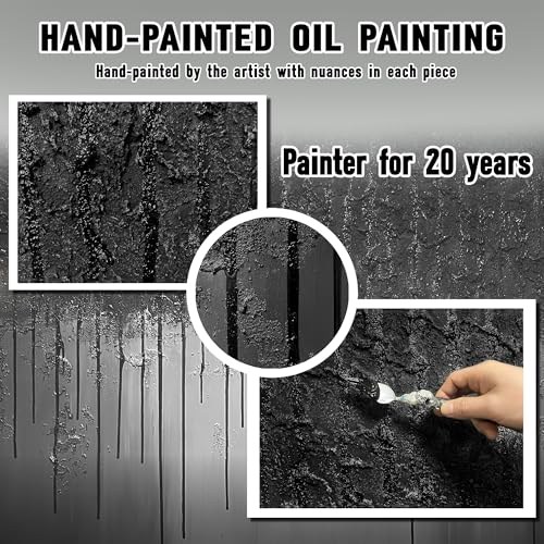 Black Art Paintings for Wall Large Abstract Canvas Wall Art for Living Room Huge Office Hotel Wall Decor 47 x 95 Inch