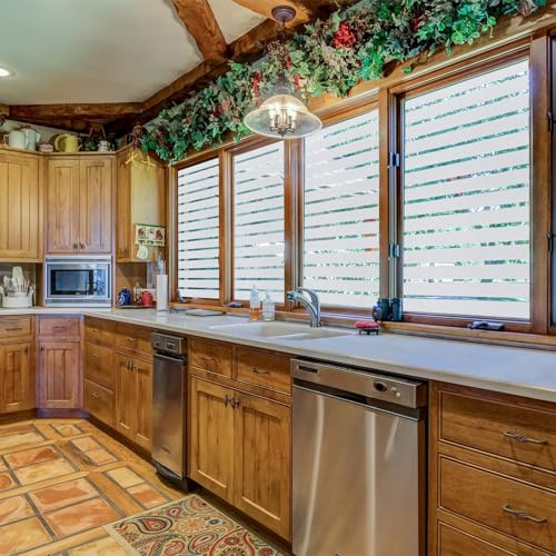 Window Privacy Film Striped with Tools