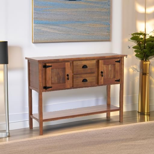 Solid Wood Console Table with Drawers
