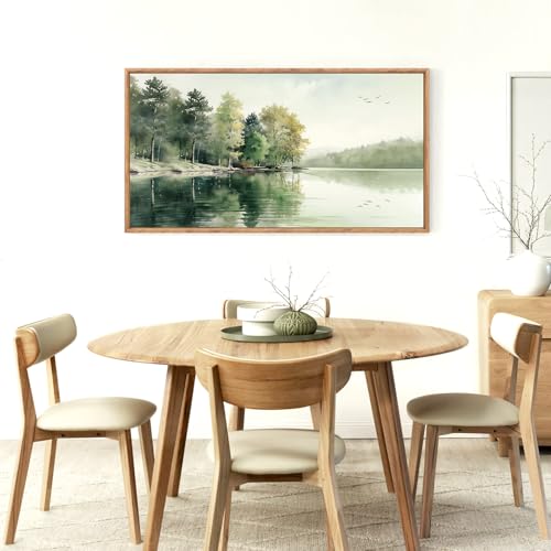 Framed Nature Lake Picture Mountain Forest Wall Art Set