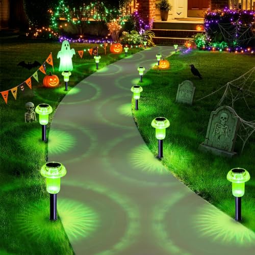 Solar Halloween Lights Outdoor Waterproof 8 Pack Halloween Decor (8 Count)