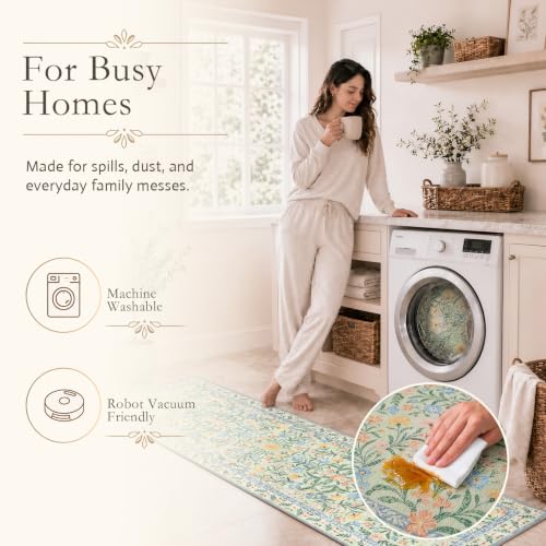 Washable Floral 6x9 Rug