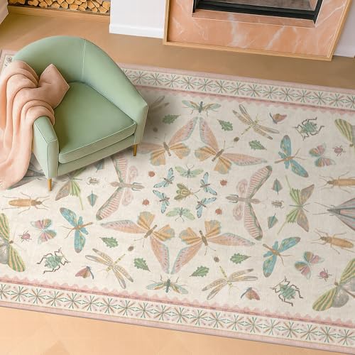 Neutral Girl Nursery Rug 4x6 (24 Sq Ft)
