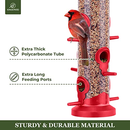 2 Pack Tube Bird Feeders for Outdoors Hanging