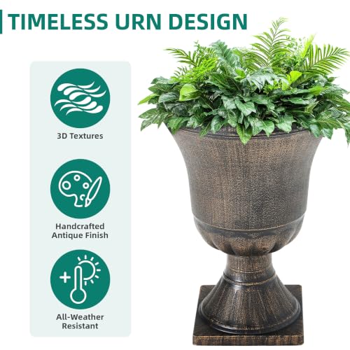 22" Tall Urn Planters Set of 2 Large Flower Pots (2 Count)