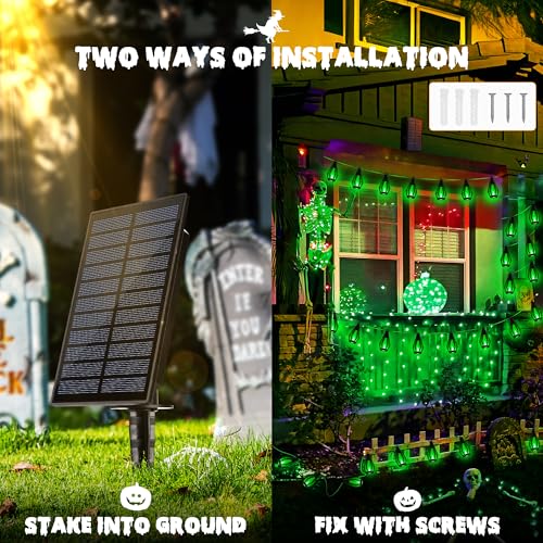 42FT 15 LED Solar Flame Halloween String Lights Outdoor (42 Foot)