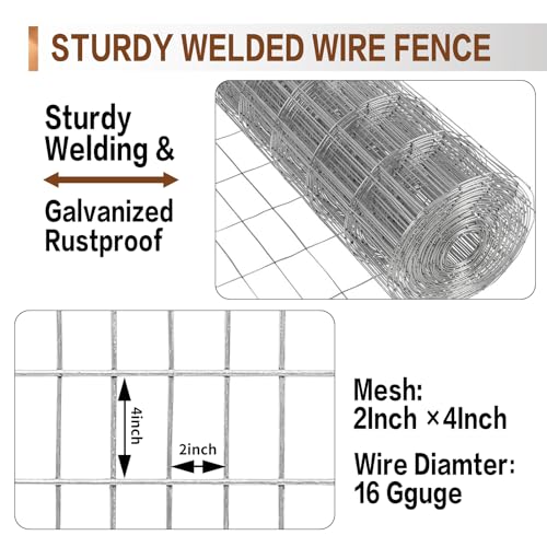 4 ft x 100 ft Galvanized Welded Wire Fence (400 Sq Ft)