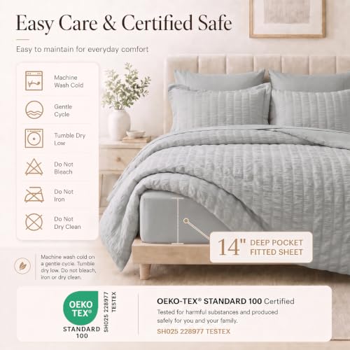 Oversized Queen Seersucker Comforter Set