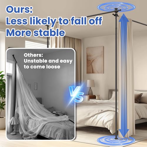 Room Divider No Drill Tension Curtain Rods Wall Divider for Room Separation