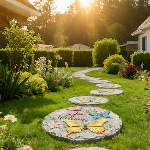 Butterfly Garden Stepping Stones Outdoor 0.75 * 10 * 10 Inch