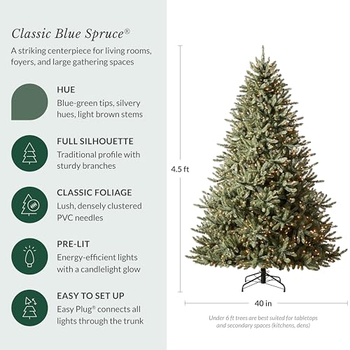 4.5ft Pre Lit Classic Blue Spruce