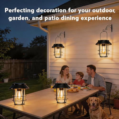 4 Pack Solar Lanterns Outdoor Waterproof (4 Count)