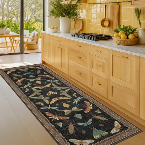 2x7 Black Non Slip Entryway Runner Rug (14 Sq Ft)