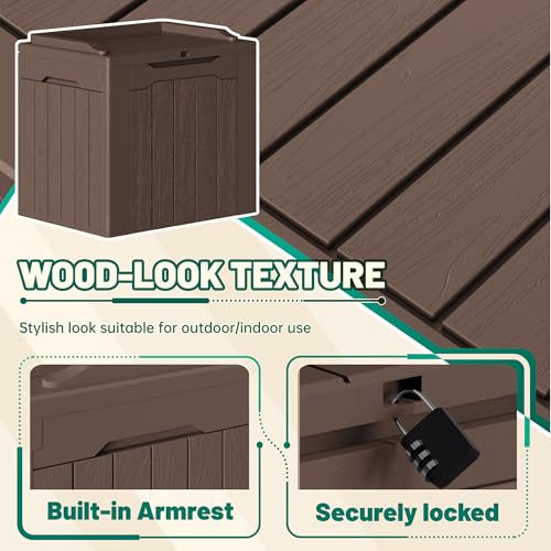 30 Gallon Resin Deck Box 2 Pack Outdoor Indoor Waterproof Storage Box for Patio Furniture Pool Accessories Storage for Cushion Garden Tools