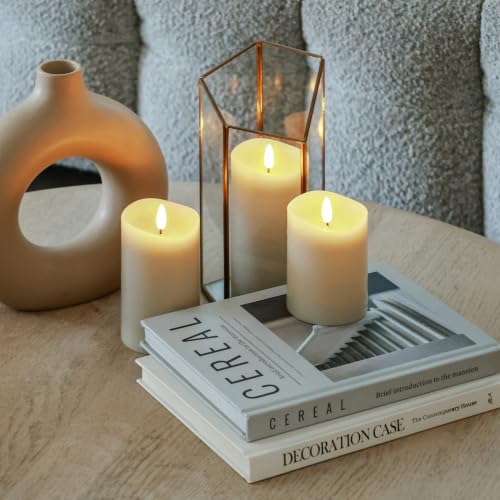 Beige LED Real Wax Flameless Battery (3 Count)